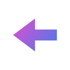 Back arrow vector icon, flat design symbol.