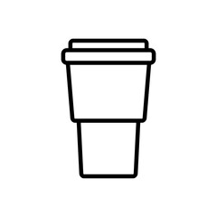 Vector icon of coffee cup, water bottle flat design symbol.