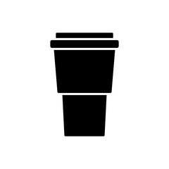 Vector icon of coffee cup, water bottle flat design symbol.
