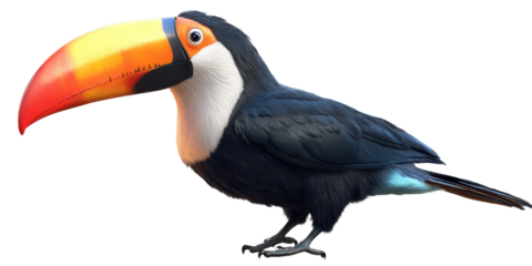 A toucan isolated on white background.