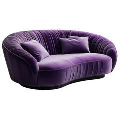 Stylish couch clipart, Luxurious purple velvet couch with plush cushions and elegant design