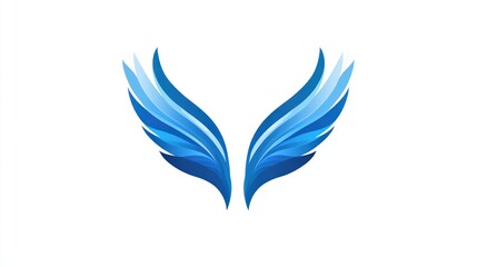 Abstract blue wings graphic design, for branding or icon use