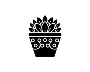 creative details flower pot icon Vector Illustration