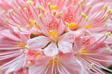 Fototapeta premium Pink Flower with Yellow Stamens