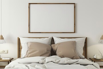 Clear Pixel Visual of a Picture Frame is Hanging on the Wall Above a Table