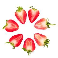 Fresh strawberries isolated over a transparent background