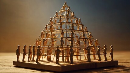 Miniature Pyramid Structure with Figures