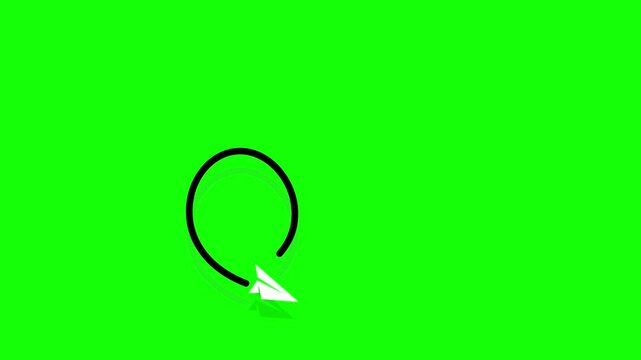 Paper Airplane Flying Along Path Animation with Green Background &ndash; Simple Loop Motion Design