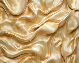 Obraz premium Golden satin fabric texture, soft folds and ripples create a luxurious and elegant appearance, ideal for background or design element