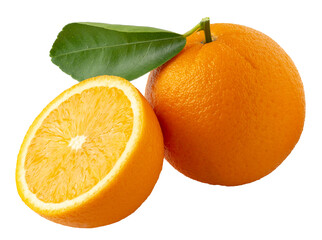 Fresh Sliced Oranges isolated on a transparent background