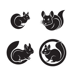 Chinchilla based logo bundle illustration, cute animal vector design pack