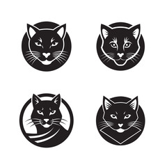 Sand cat logo bundle, iconic feline design collection