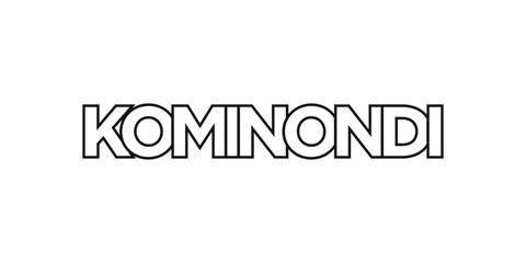 Kominondi in the Ethiopia emblem. The design features a geometric style, vector illustration with bold typography in a modern font. The graphic slogan lettering.