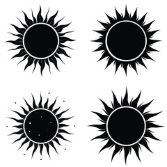 Summer Sun Icon Set Vector Graphic