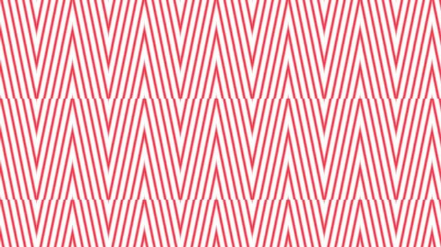 Animated Red Zigzag Stripe Pattern on White Background. Simple Abstract Motion Pattern Design