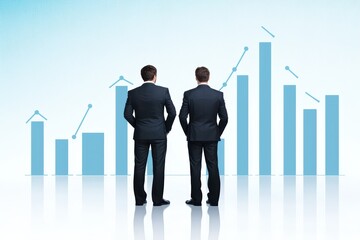 Fototapeta premium Business Managers Analyzing Team Growth Metrics with Graphs in Professional Environment