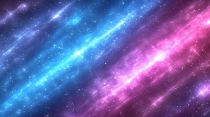 Naklejka premium Pink And Blue Cosmic Galaxy Background With Sparkling Stars