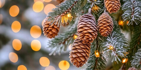 Obraz premium Pine Cones on Tree