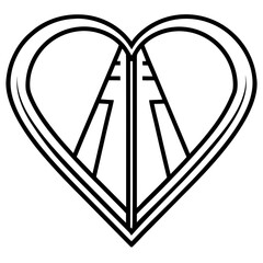 Minimalist Heart Road Sign Outline