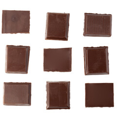 Dark Chocolate Bar isolated on a transparent background.