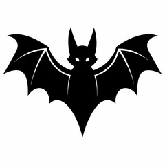 Black Bat in Silhouette - Vector Artwork