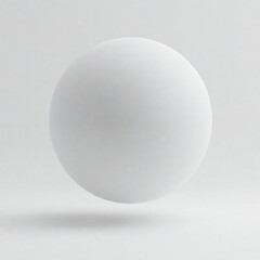 A Large White Ball Floats Against a Plain White Background, Creating a Minimalist and Serene Visual Effect, Without Background