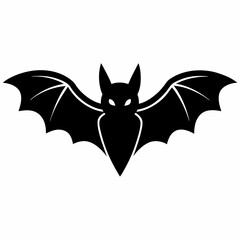 Black Bat in Silhouette - Vector Artwork