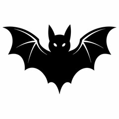 Black Bat in Silhouette - Vector Artwork