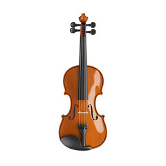 Fototapeta premium Elegant violin, meticulously crafted and polished, stands against a solid black backdrop. A timeless symbol of musical artistry and classical expression.