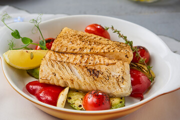 Grilled Cod Fillet with Tomatoes and Zucchini A Vivid Culinary Delight