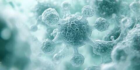 microscopic view of virus structure in high detail