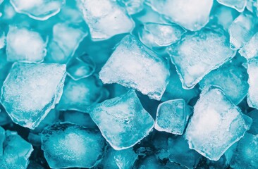 Fototapeta premium Ice cubes glimmering close-up natural setting cool environment macro photography refreshing concept