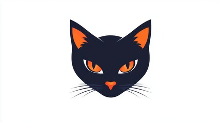 Obraz premium Halloween black cat head graphic design