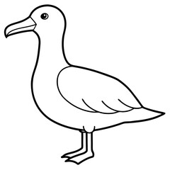 Elegant Albatross Single Line Vector Illustration