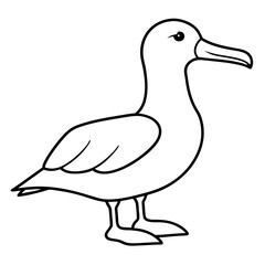 Elegant Albatross Single Line Vector Illustration