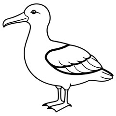 Elegant Albatross Single Line Vector Illustration