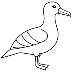 Elegant Albatross Single Line Vector Illustration