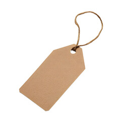 Blank Beige Cardboard Tag with Jute String Attached