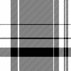 Striking black and white plaid pattern.  Perfect for textile design, fashion, website backgrounds, or packaging.  A modern, geometric textile texture with a bold graphic impact.