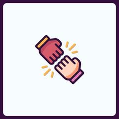 Illustrated Fist Bump Depicting Agreement and Partnership Collaboration