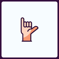 Fototapeta premium Hang Loose Hand Gesture Icon, Expressing Friendship or Approval Sign