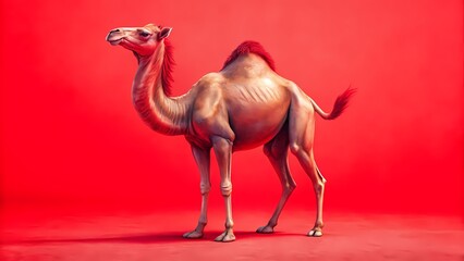 A camel with red Background