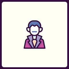 Stylized Vampire Icon for Halloween and Horror Themed Designs Vector