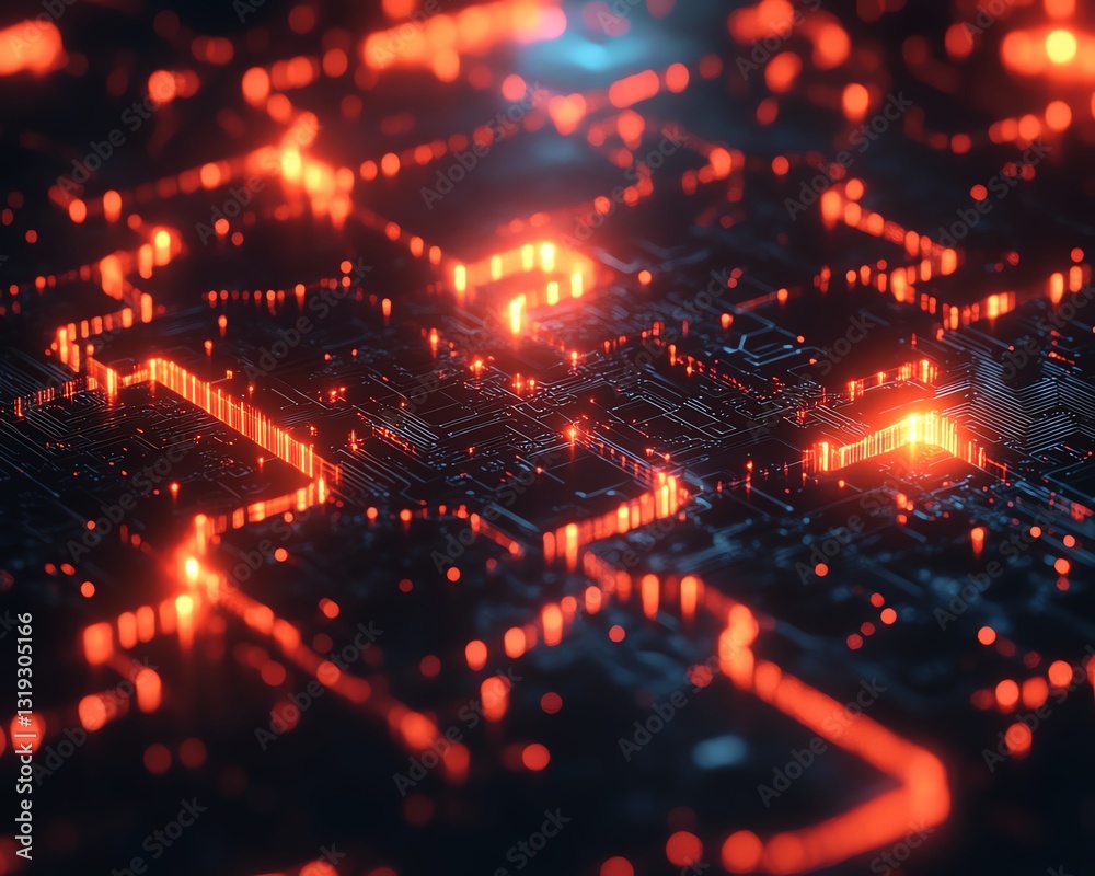 Aufkleber Puzzle pieces with digital circuits, symbolizing the integration and complexity of DevOps, in a hightech and futuristic design