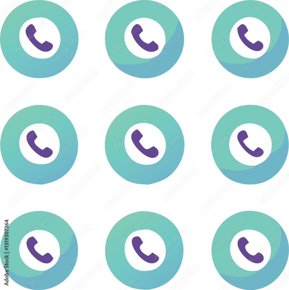 Wall mural web vector button set with icons and glossy design