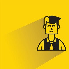 office worker icon with shadow on yellow background
