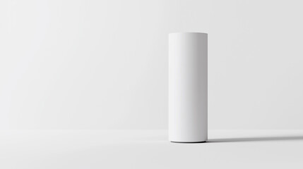 Minimalist white roll-up banner mockup on a clean background