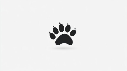 Bear paw print, minimalist design, white background, wildlife icon, website graphic