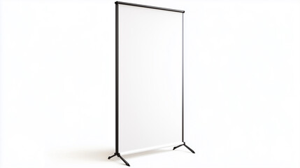 Blank white roll-up banner stand for advertising and branding mockup