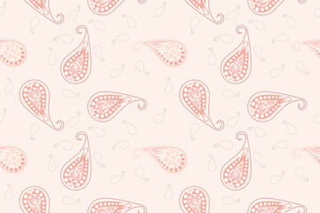 Paisley or Boteh seamless pattern is an ancient textile design from the Persian region, traditionally used to decorate carpets, shawls, and textiles. It is a distinctive and recognizable motif.